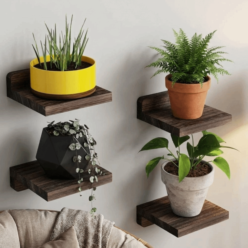 Floating Shelves - Набор из 4 деревянных навесных полок: