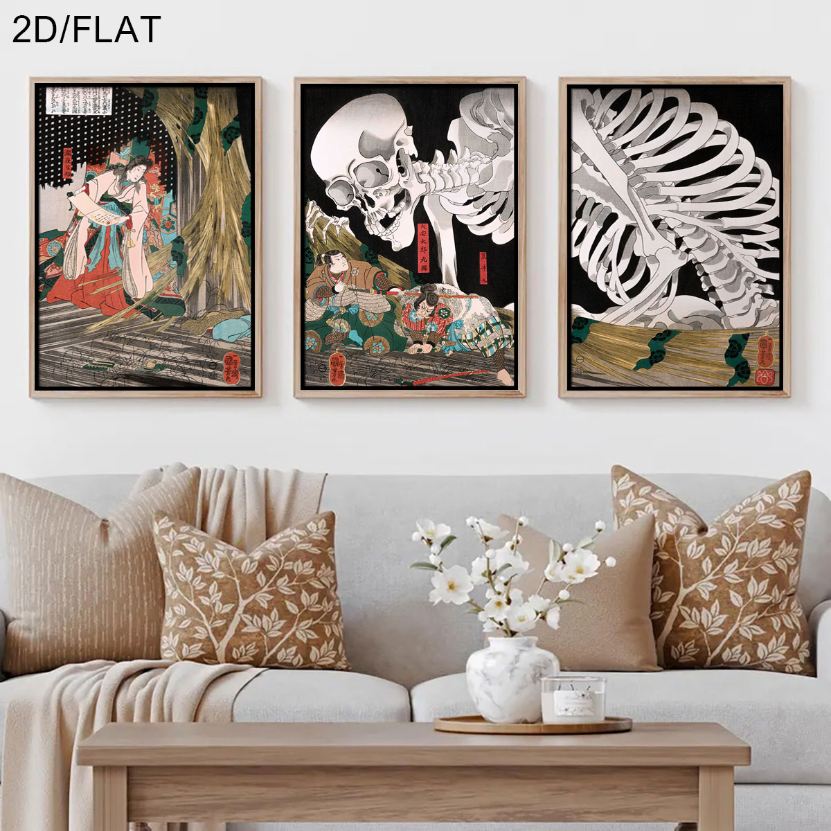 Home Decor Design Interior - Набор из 3-х ретро-картин на холсте: