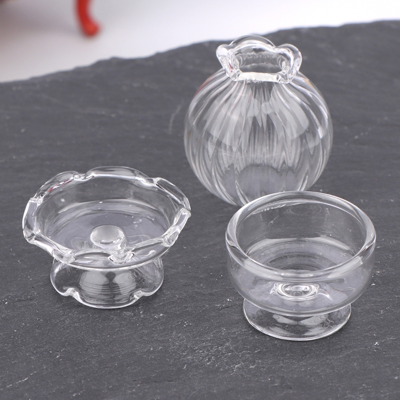 Home Decor Glass - 1:12 кукольный домик, миниатюрная стеклянная ваза,