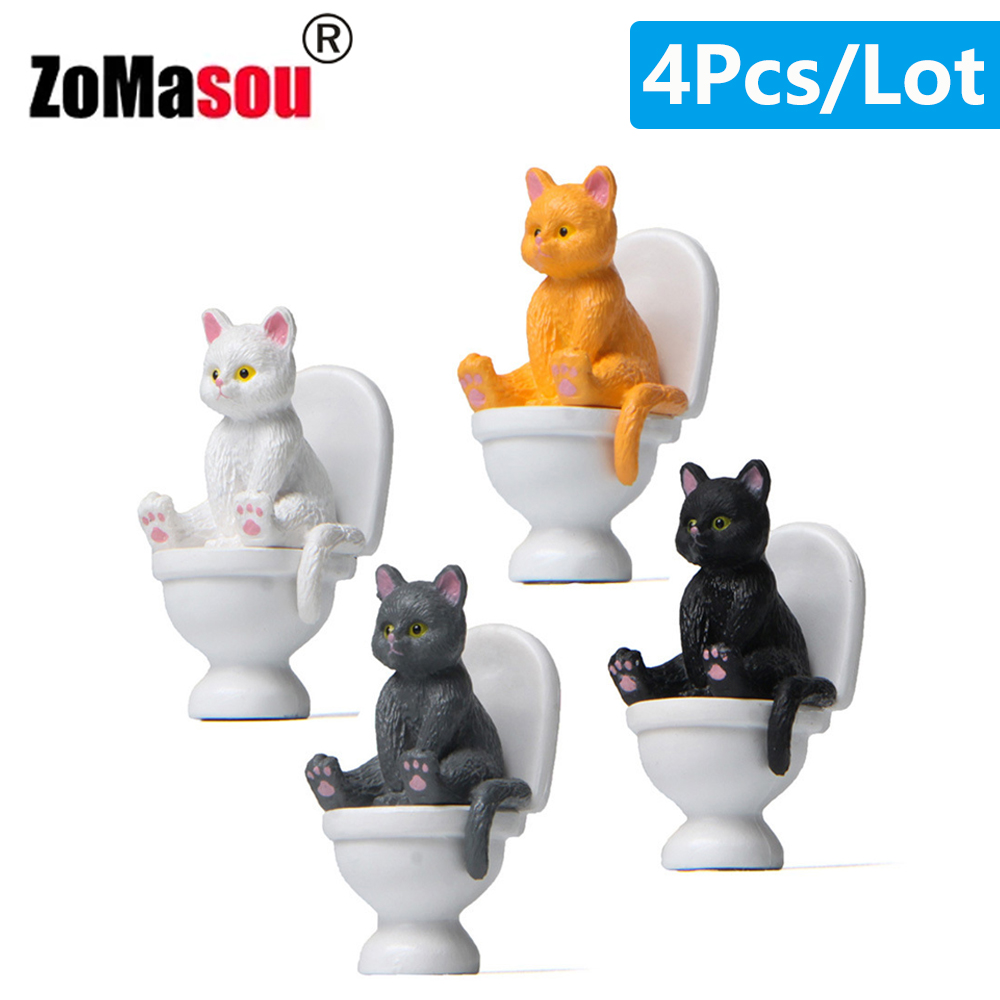 Home Decor Korea - Статуэтка кошки сидя на унитазе, милая