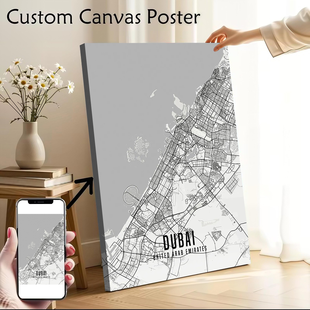 Home Decor Dubai - Постер с картой города Дубай (ОАЭ)