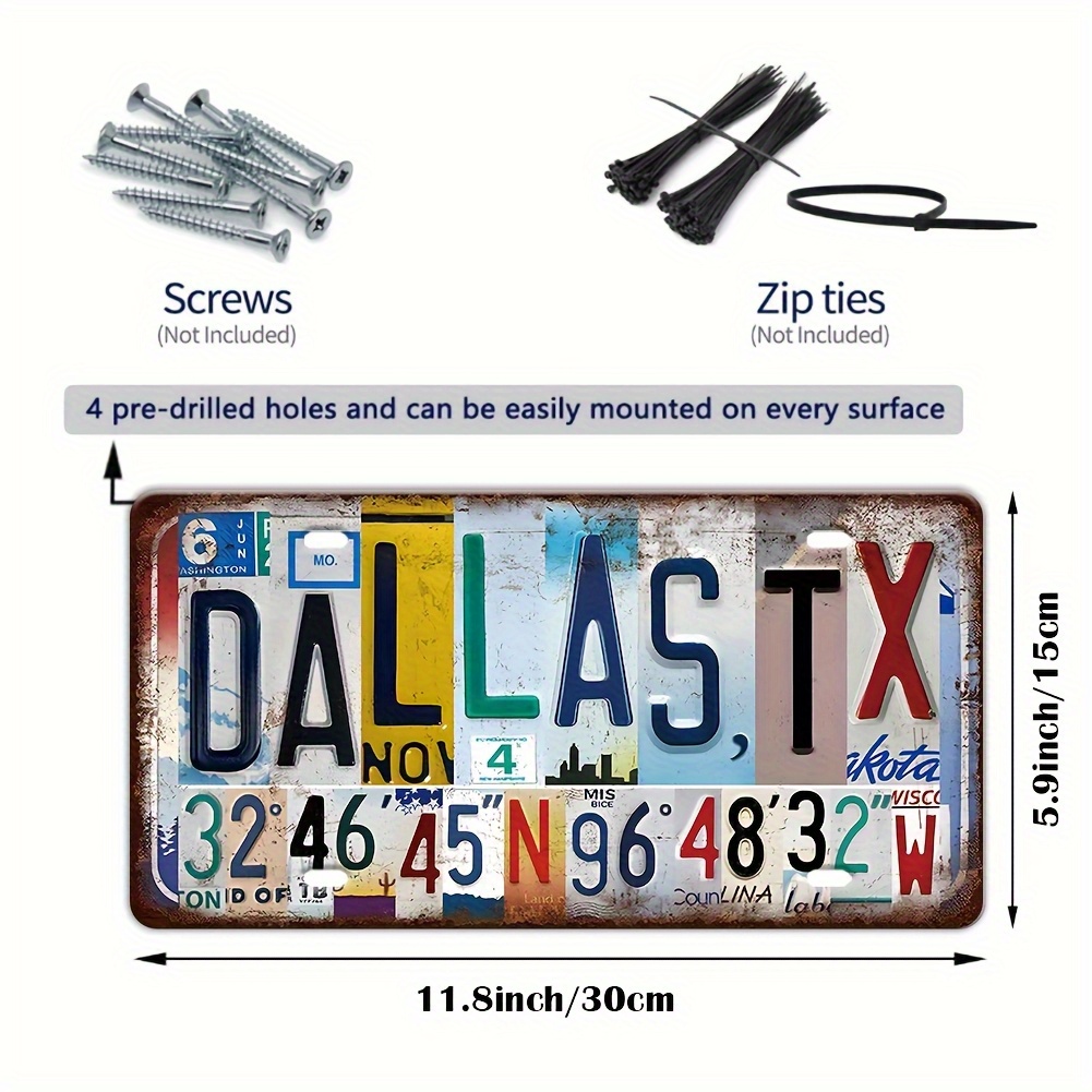 Home Decor Dallas - 2D плоская металлическая настенная табличка в