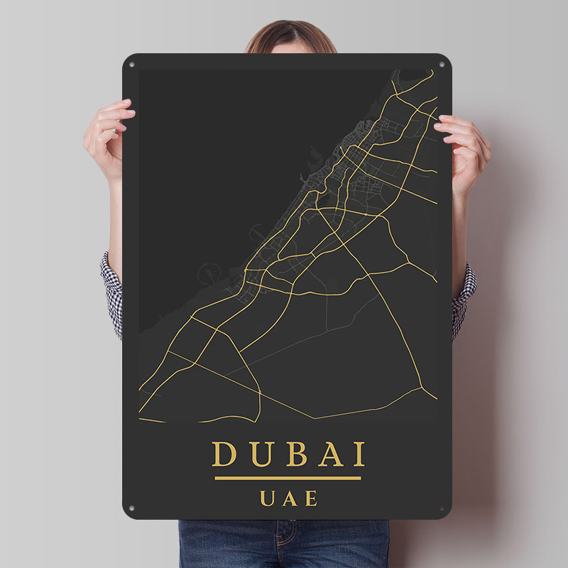 Home Decor Dubai - Постер с картой Дубая, ОАЭ, на