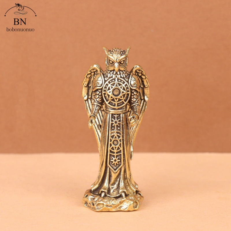 Home Decor Korea - Ретро-статуэтка совы-рыцаря из латуни, настольное украшение,