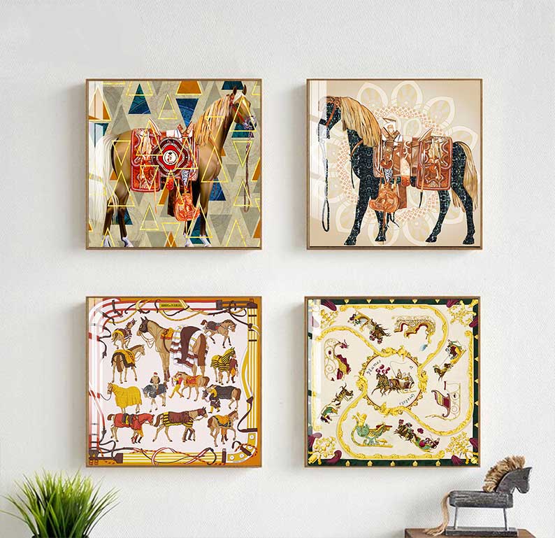 Home Decor Hermes - Современные лошади, холст, картины и принты,