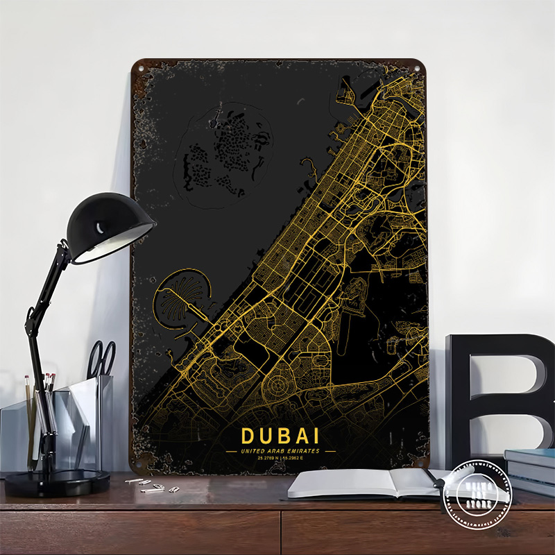 Металлический постер с картой  – обзор и цена Home Decor Dubai