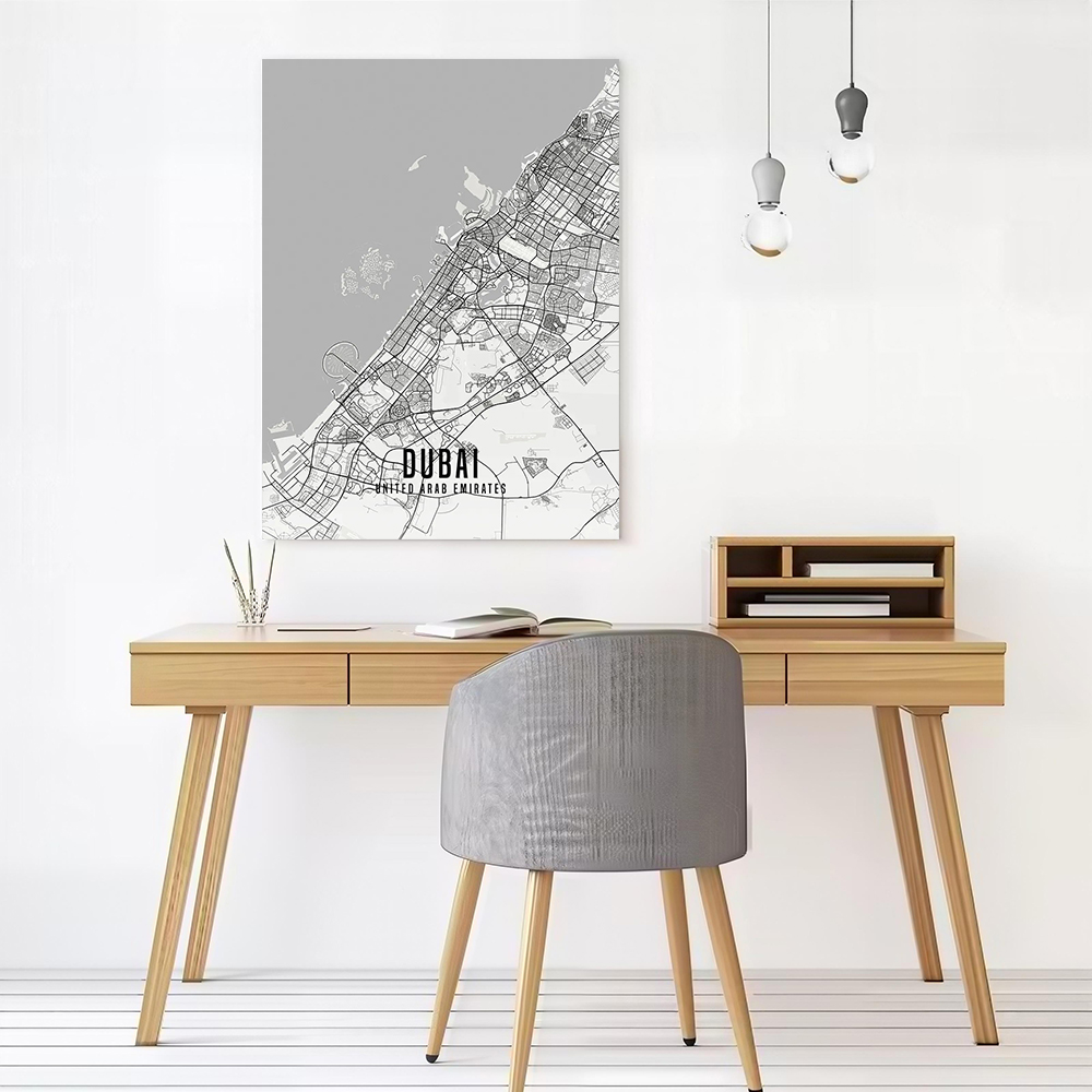 Постер с картой города Дубай ( – обзор и цена Home Decor Dubai
