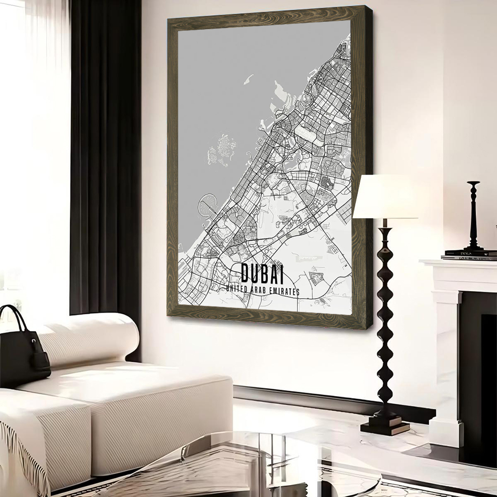 Постер с картой города Дубай ( – обзор и цена Home Decor Dubai
