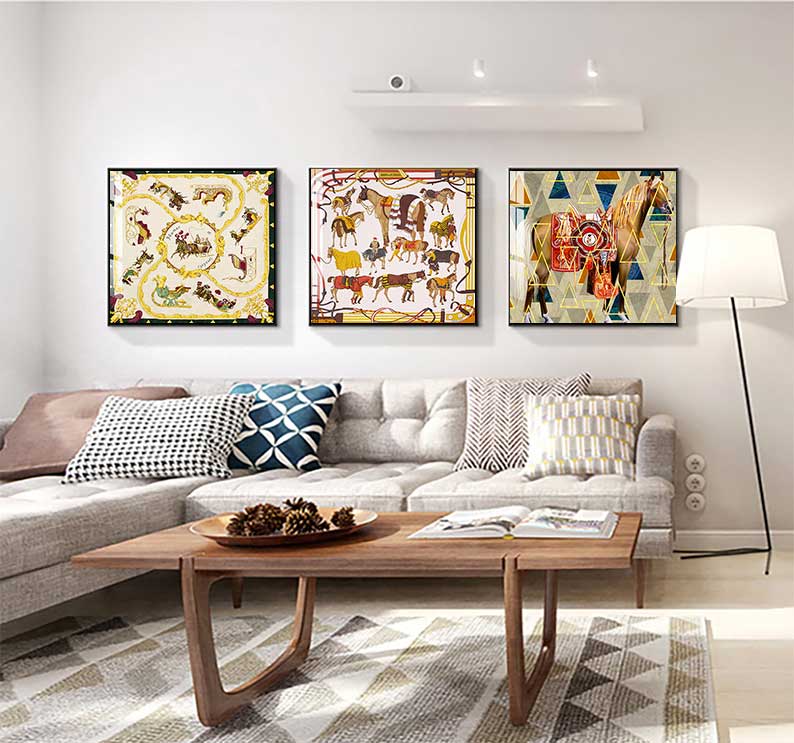 Современные лошади, холст, кар – обзор и цена Home Decor Hermes