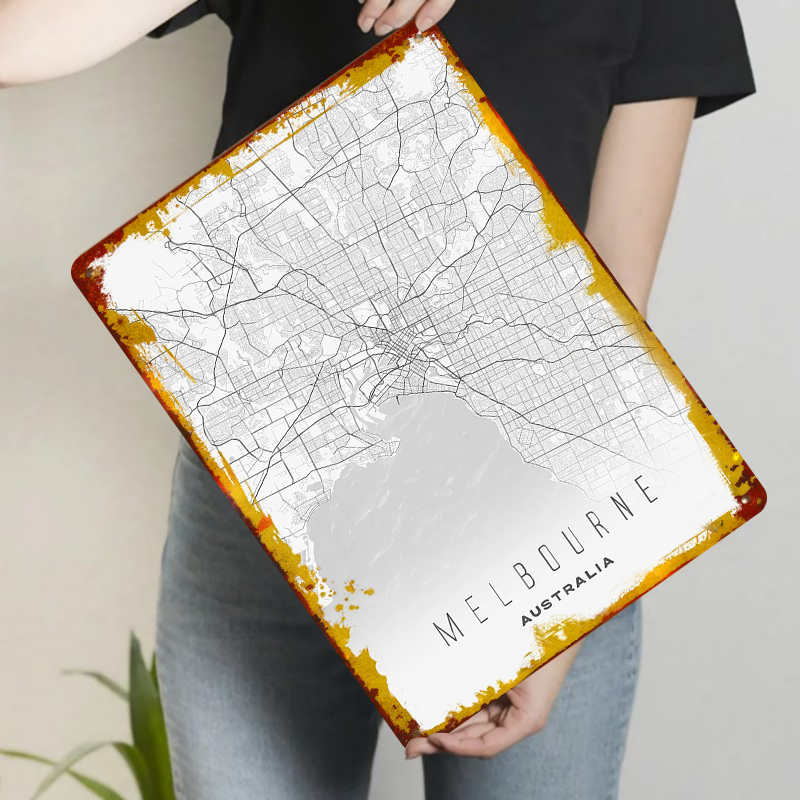 Карта города Мельбурн, металли – обзор и цена Home Decor Melbourne