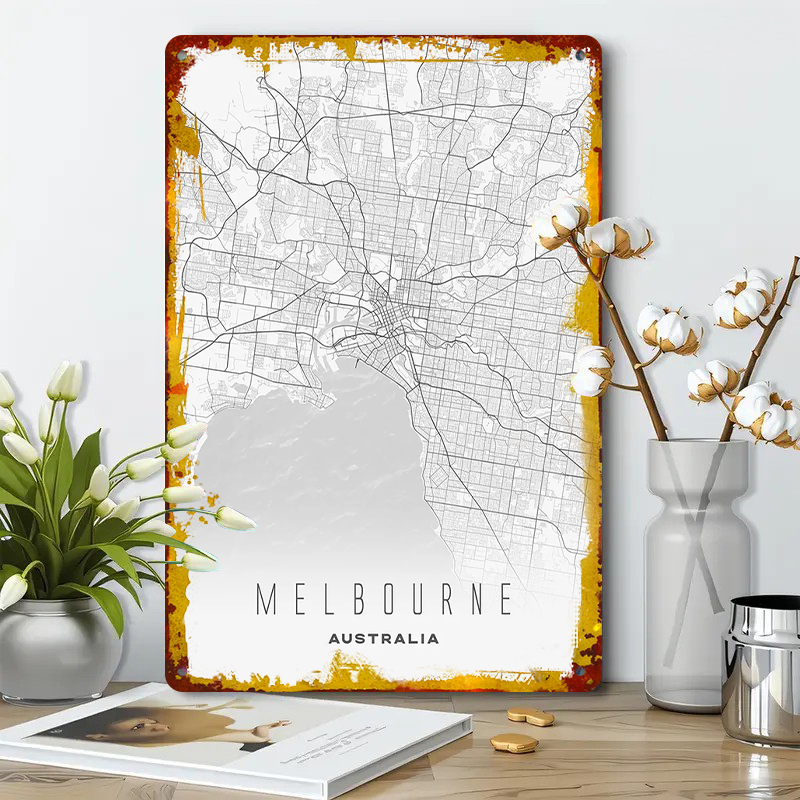 Карта города Мельбурн, металли – обзор и цена Home Decor Melbourne