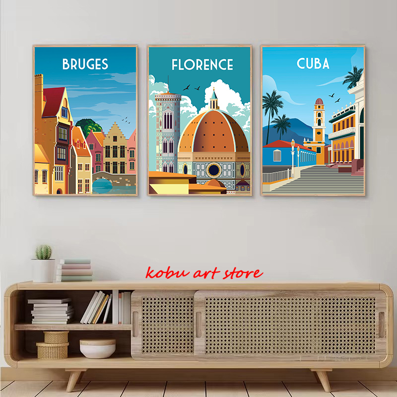 Путешествия иллюстрация Холст  – обзор и цена Home Decor Dubai
